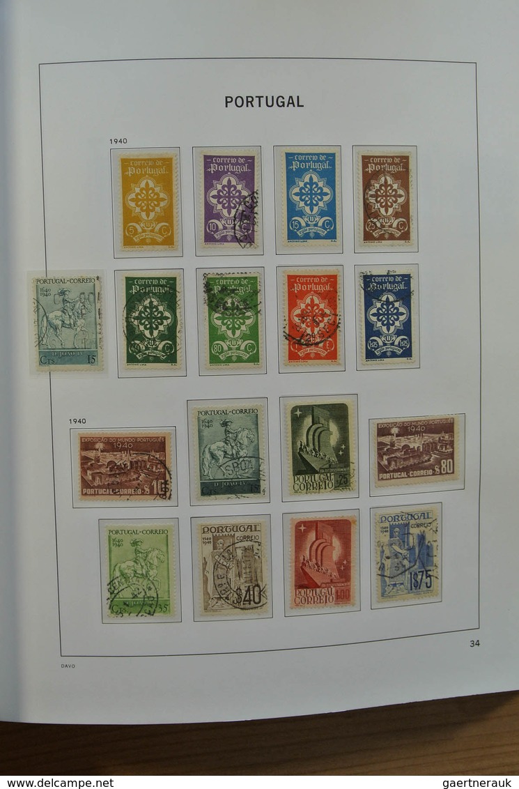 27741 Portugal: 1853-1992. Nicely filled, mostly used collection Portugal 1853-1992 in 2 Davo albums, incl