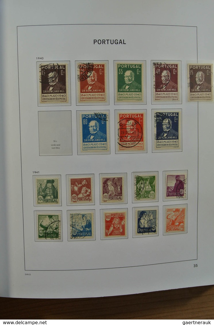 27741 Portugal: 1853-1992. Nicely filled, mostly used collection Portugal 1853-1992 in 2 Davo albums, incl