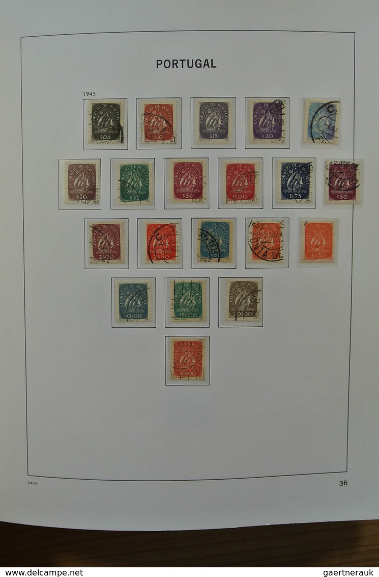 27741 Portugal: 1853-1992. Nicely filled, mostly used collection Portugal 1853-1992 in 2 Davo albums, incl