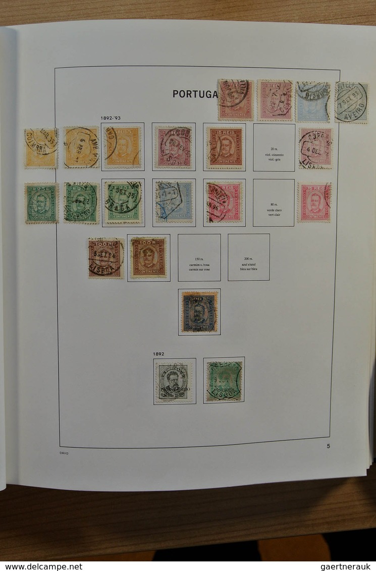 27741 Portugal: 1853-1992. Nicely filled, mostly used collection Portugal 1853-1992 in 2 Davo albums, incl