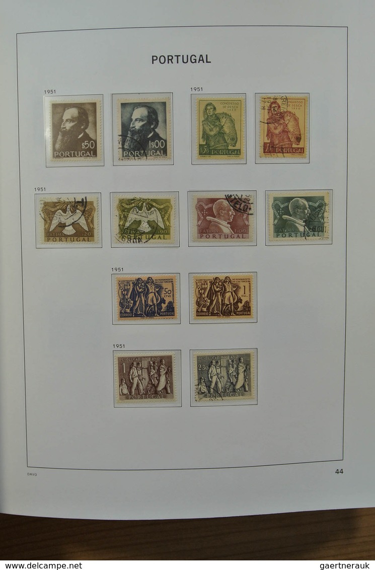 27741 Portugal: 1853-1992. Nicely filled, mostly used collection Portugal 1853-1992 in 2 Davo albums, incl