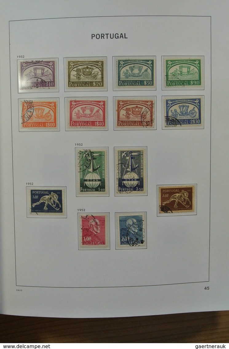 27741 Portugal: 1853-1992. Nicely filled, mostly used collection Portugal 1853-1992 in 2 Davo albums, incl