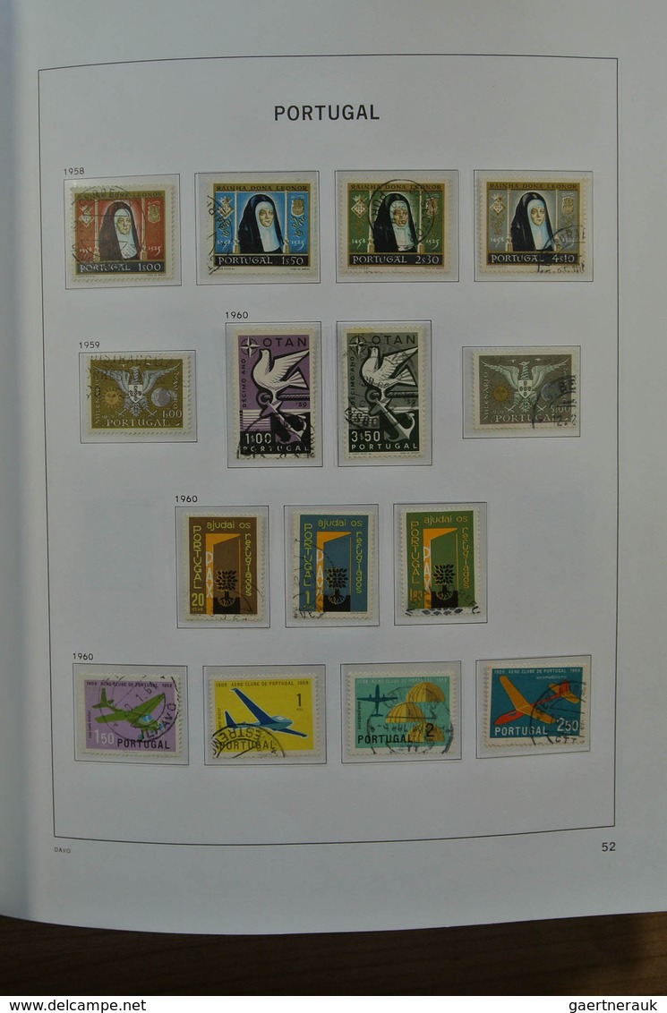 27741 Portugal: 1853-1992. Nicely filled, mostly used collection Portugal 1853-1992 in 2 Davo albums, incl