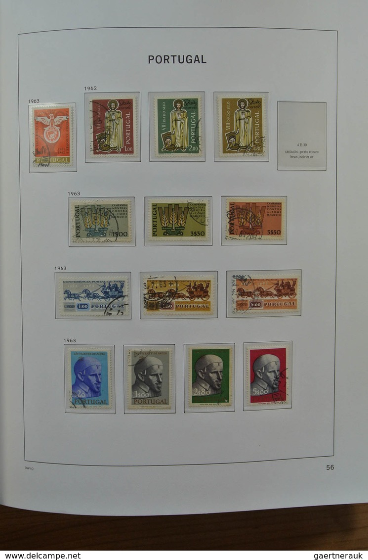 27741 Portugal: 1853-1992. Nicely filled, mostly used collection Portugal 1853-1992 in 2 Davo albums, incl