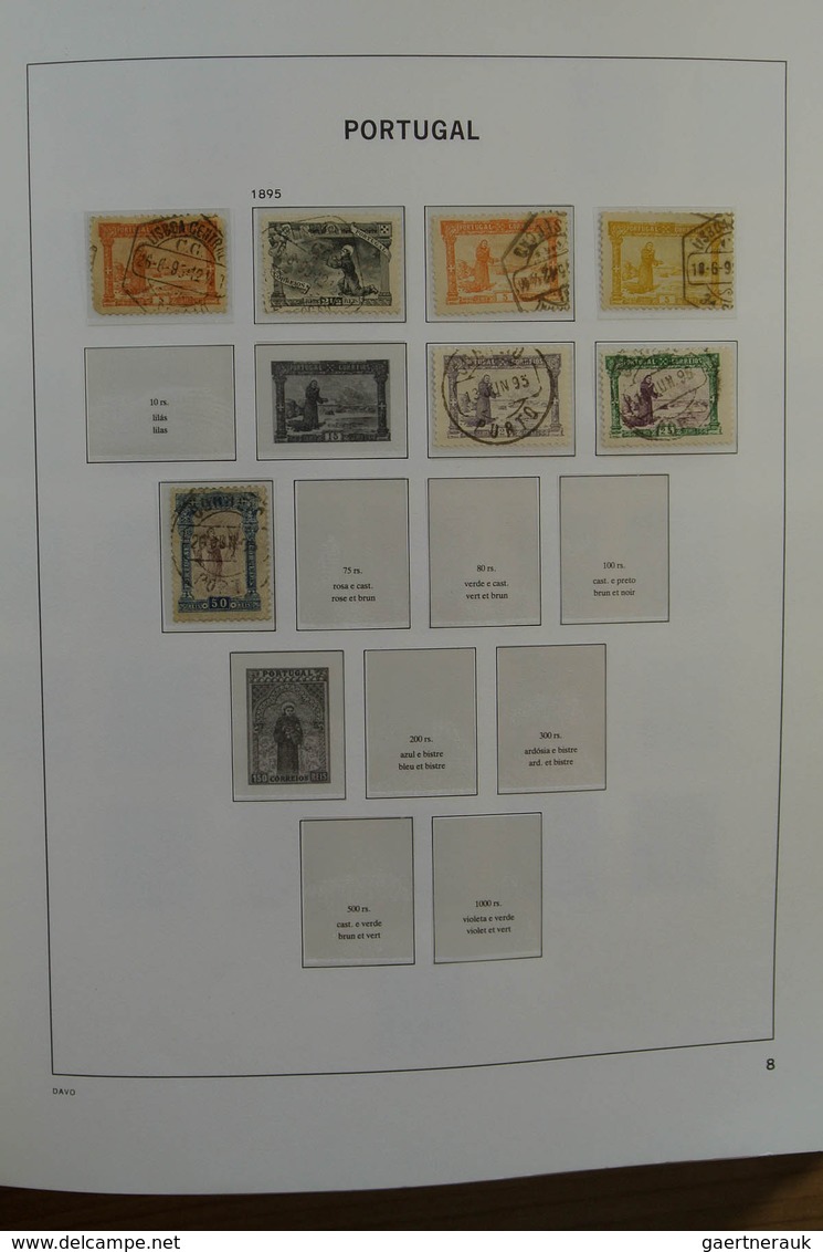 27741 Portugal: 1853-1992. Nicely filled, mostly used collection Portugal 1853-1992 in 2 Davo albums, incl