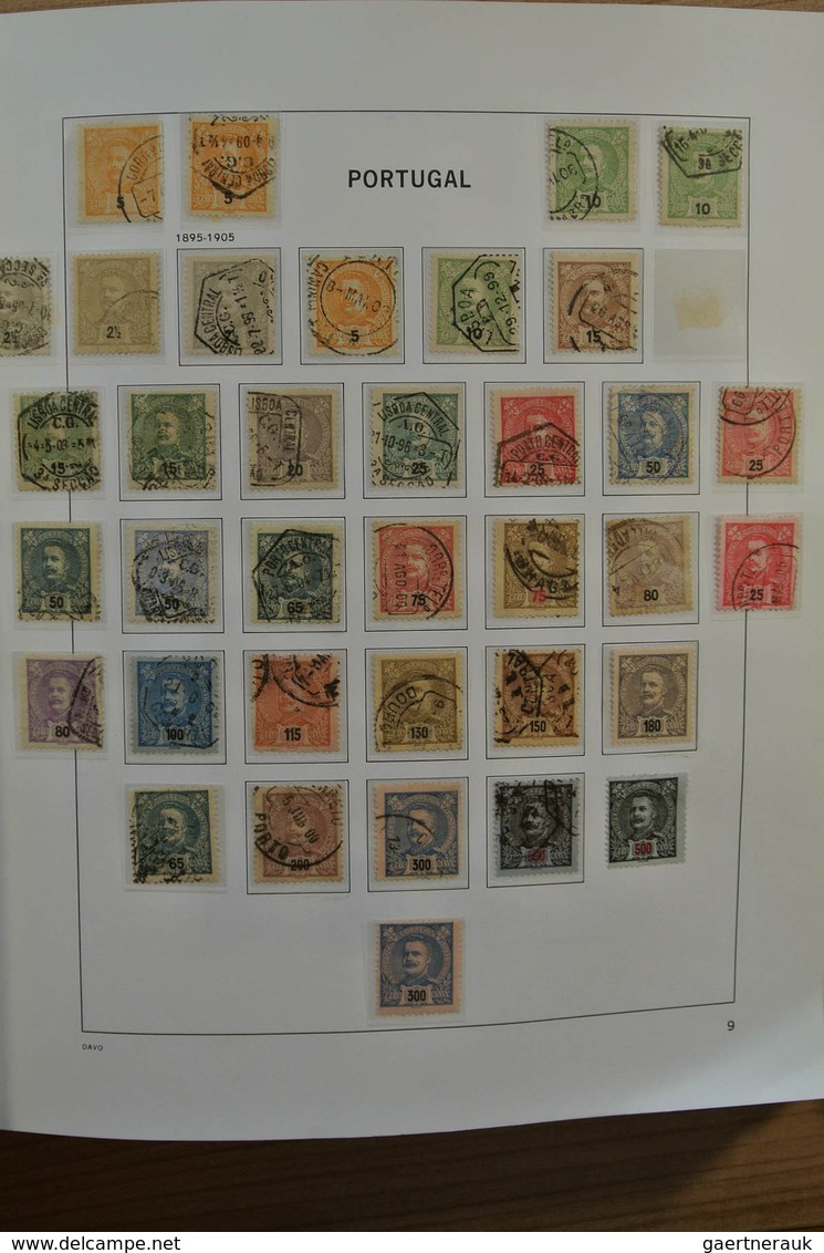 27741 Portugal: 1853-1992. Nicely filled, mostly used collection Portugal 1853-1992 in 2 Davo albums, incl