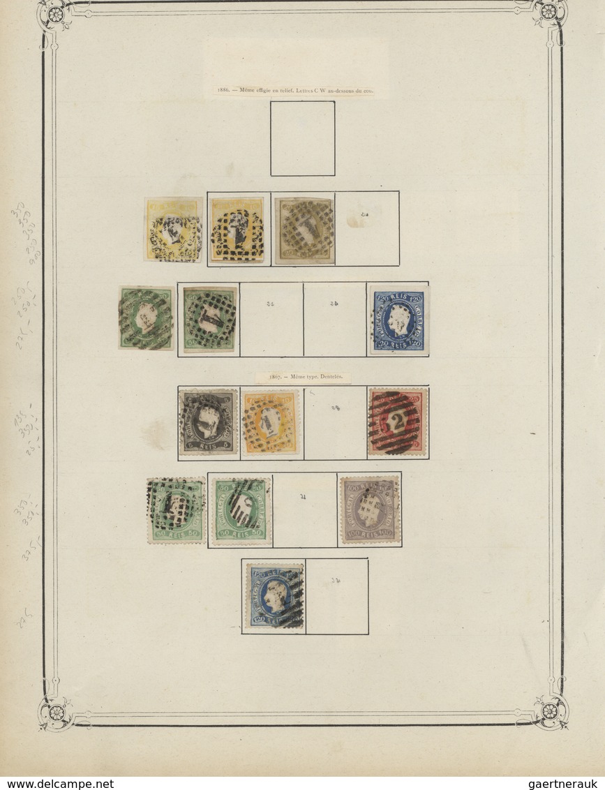 27746 Portugal: 1853/1944, Old Collection On Leaves (stamps Hinged On Both Sides) With High Emphasis On Th - Lettres & Documents