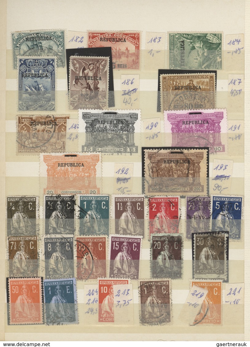 27748 Portugal: 1853/1934, Small Collection Starting With A Nice Part Classic Values Followed By Some Semi - Lettres & Documents