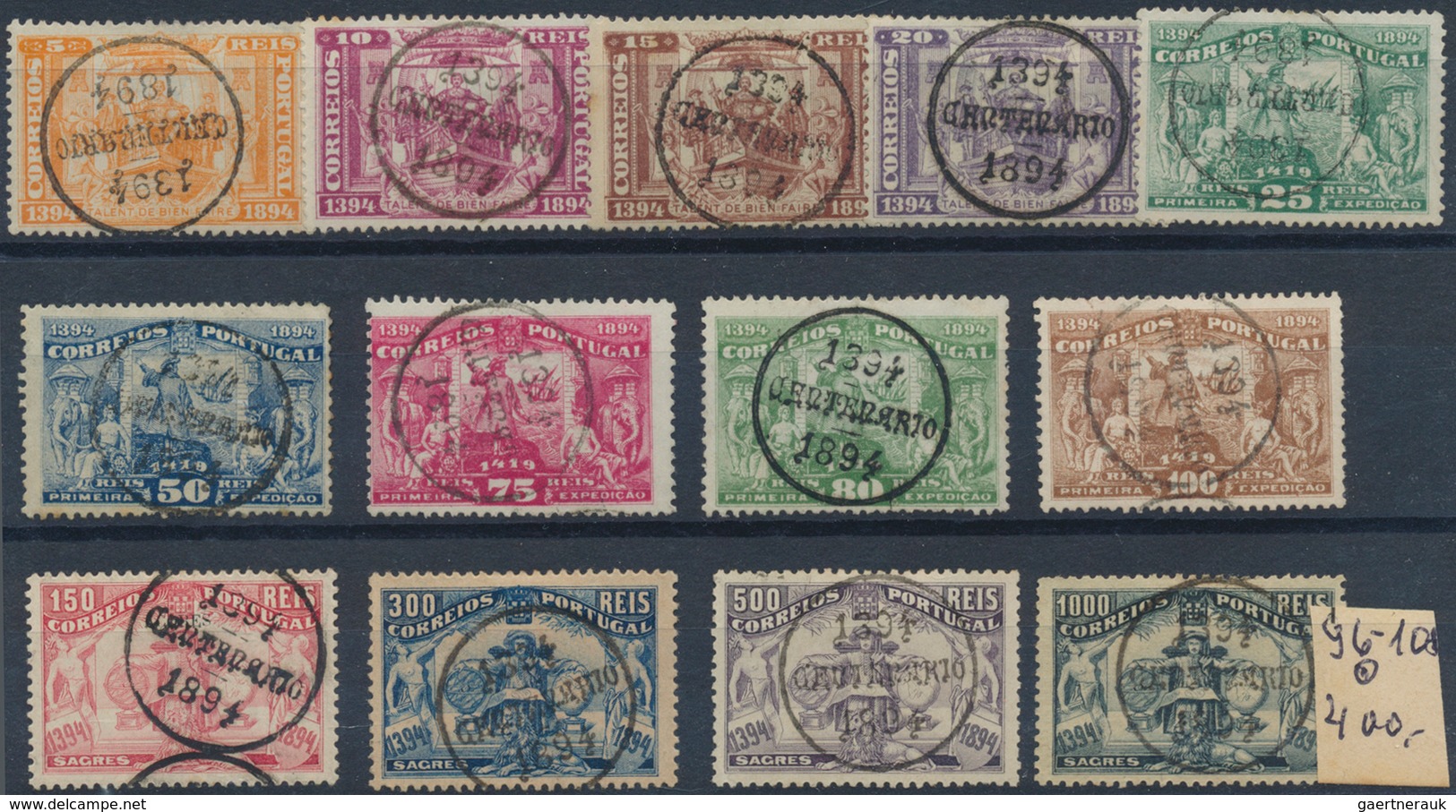 27749 Portugal: 1853/1930 Ca., Collection Of Used Stamps On 6 Small Stockcards, Most Times In Very Good Co - Lettres & Documents