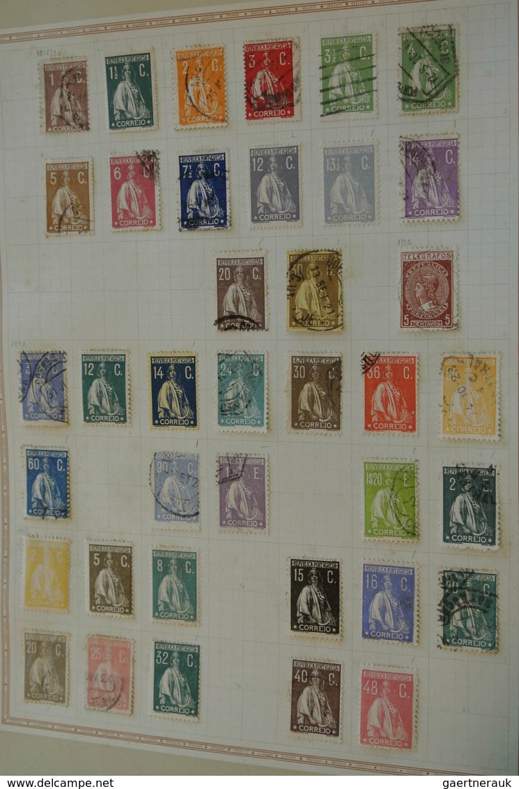 27750 Portugal: 1853/1925: Mint hinged and used collection Portugal 1853-1925 on blanc albumpages in folde