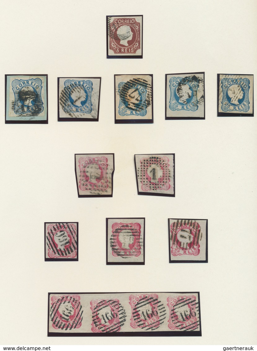 27753 Portugal: 1853/1866, MARIA/PEDRO/LUIS Imperforate Issues, Used Collection Of 78 Stamps Of All Denomi - Lettres & Documents