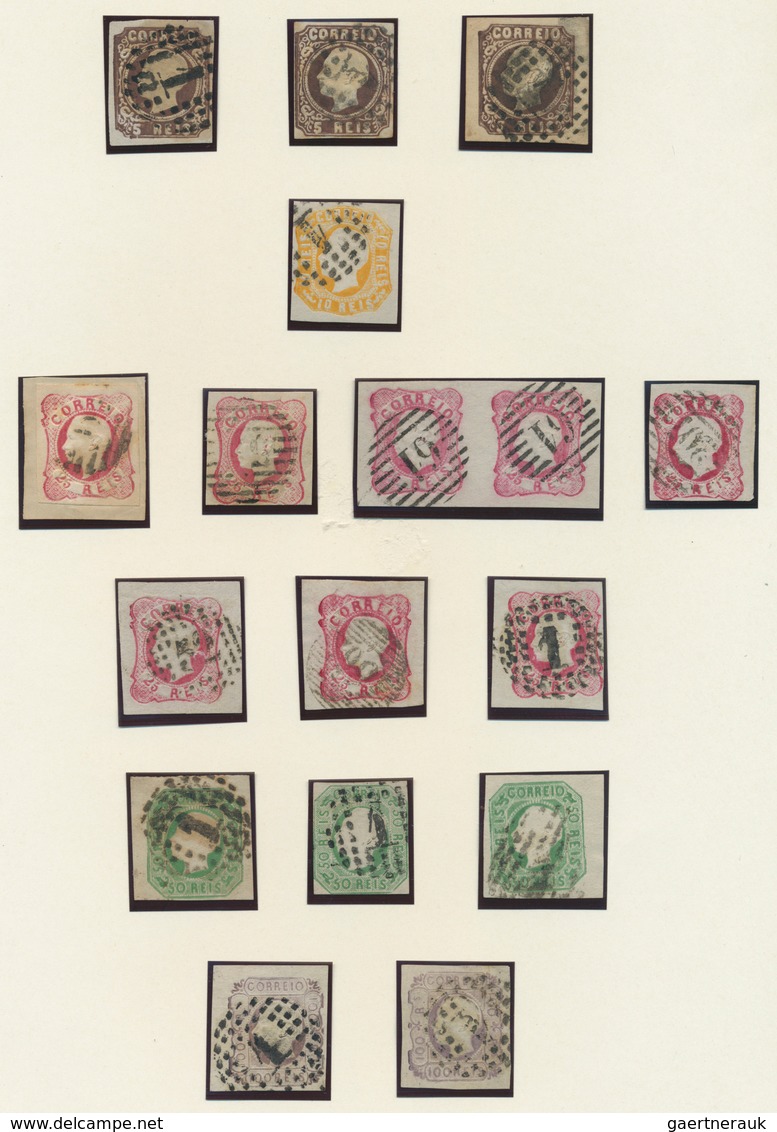 27753 Portugal: 1853/1866, MARIA/PEDRO/LUIS Imperforate Issues, Used Collection Of 78 Stamps Of All Denomi - Lettres & Documents