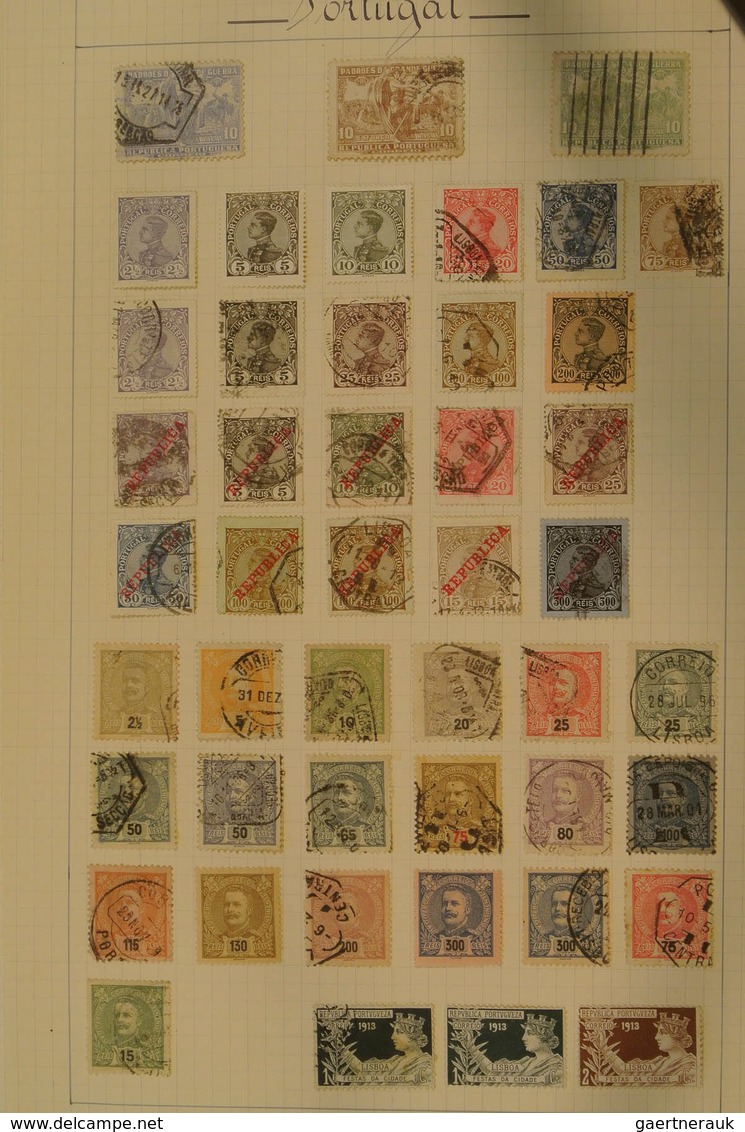 27758 Portugal: 1862/1990: Mint Hinged And Used Collection Portugal 1862-1990 On Various Albumpages In Box - Lettres & Documents