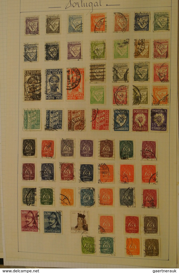 27758 Portugal: 1862/1990: Mint Hinged And Used Collection Portugal 1862-1990 On Various Albumpages In Box - Lettres & Documents