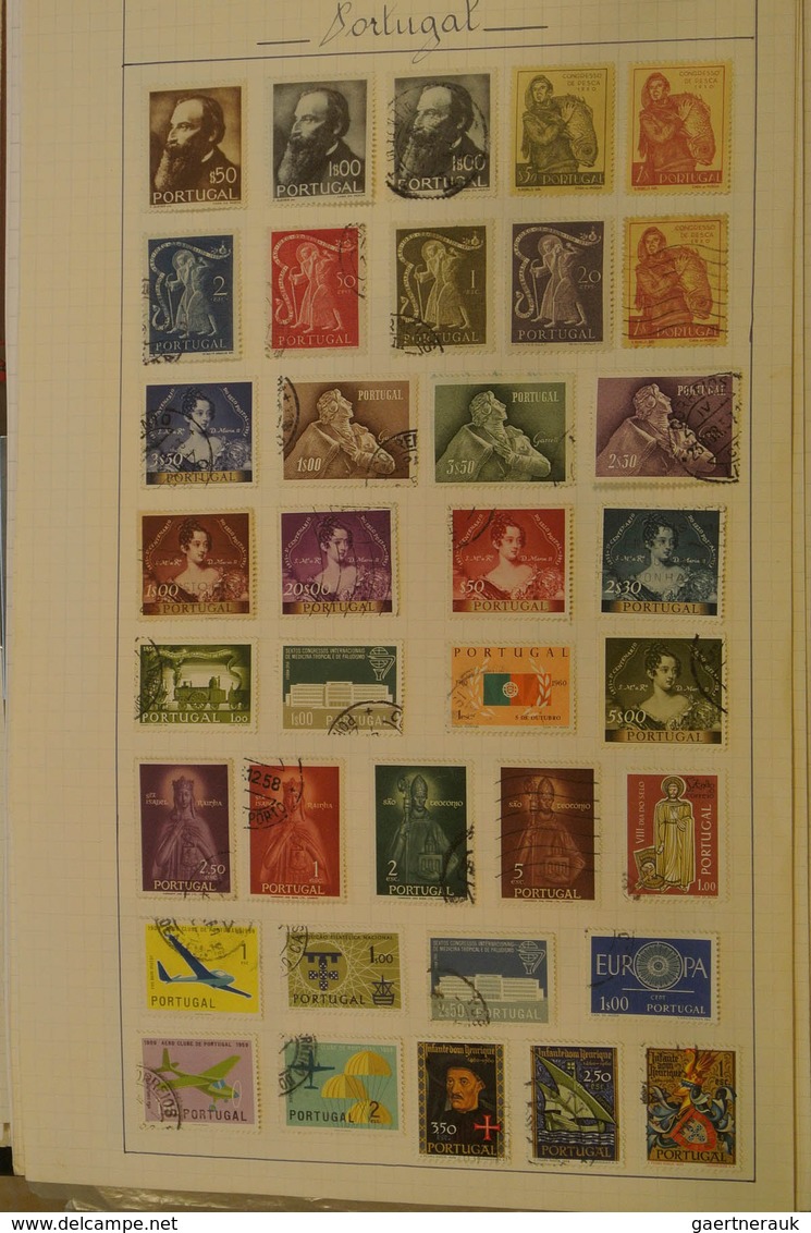 27758 Portugal: 1862/1990: Mint hinged and used collection Portugal 1862-1990 on various albumpages in box