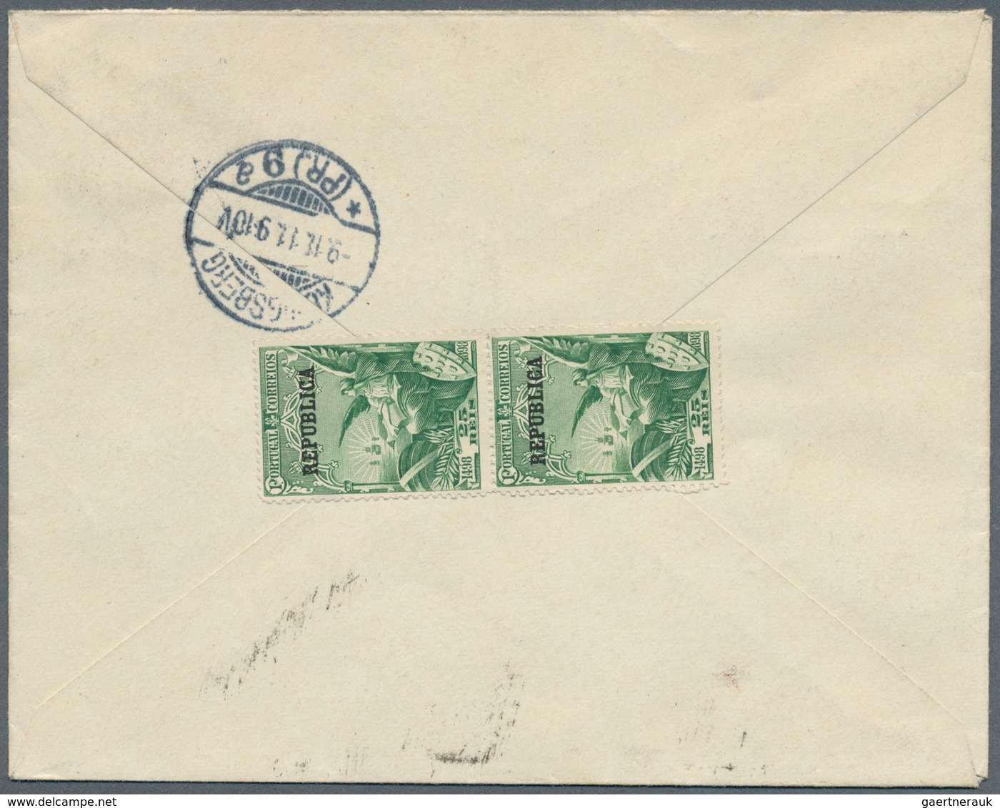 27766 Portugal: 1911/1913, Lot Of Five Better Registered Covers (single Lots) With Attractive Fankings, Ni - Lettres & Documents