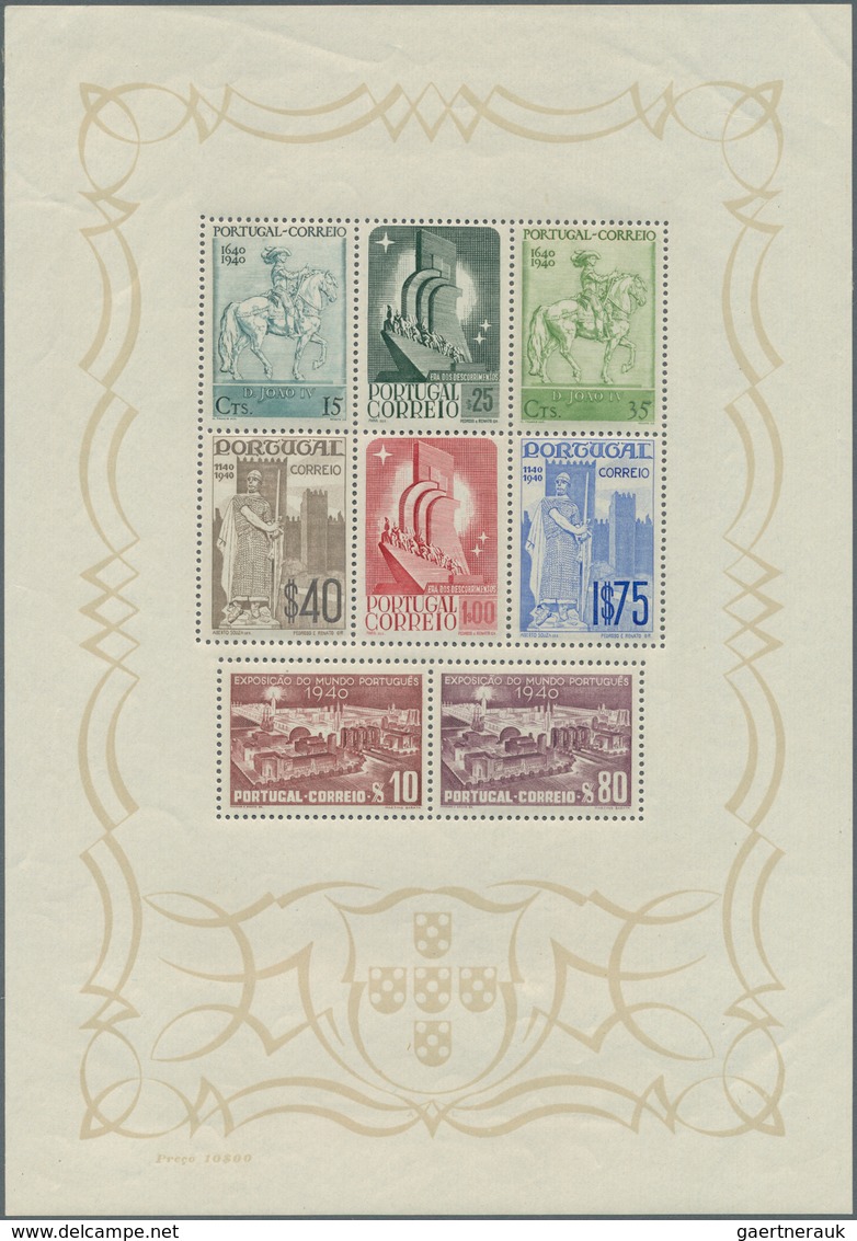 27774 Portugal: 1940/1991, Mainly U/m Collection Of Souvenir Sheets Michel Nos. 1/56 And 59/81 Complete, I - Lettres & Documents
