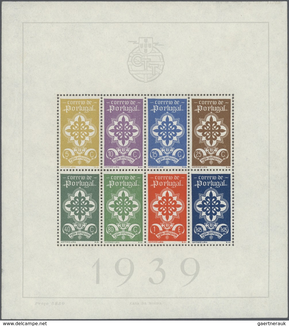 27777 Portugal: 1940, Portuguese Legion, Souvenir Sheet, Ten Pieces Unmounted Mint. Michel Bl. 1, 8.500,- - Lettres & Documents