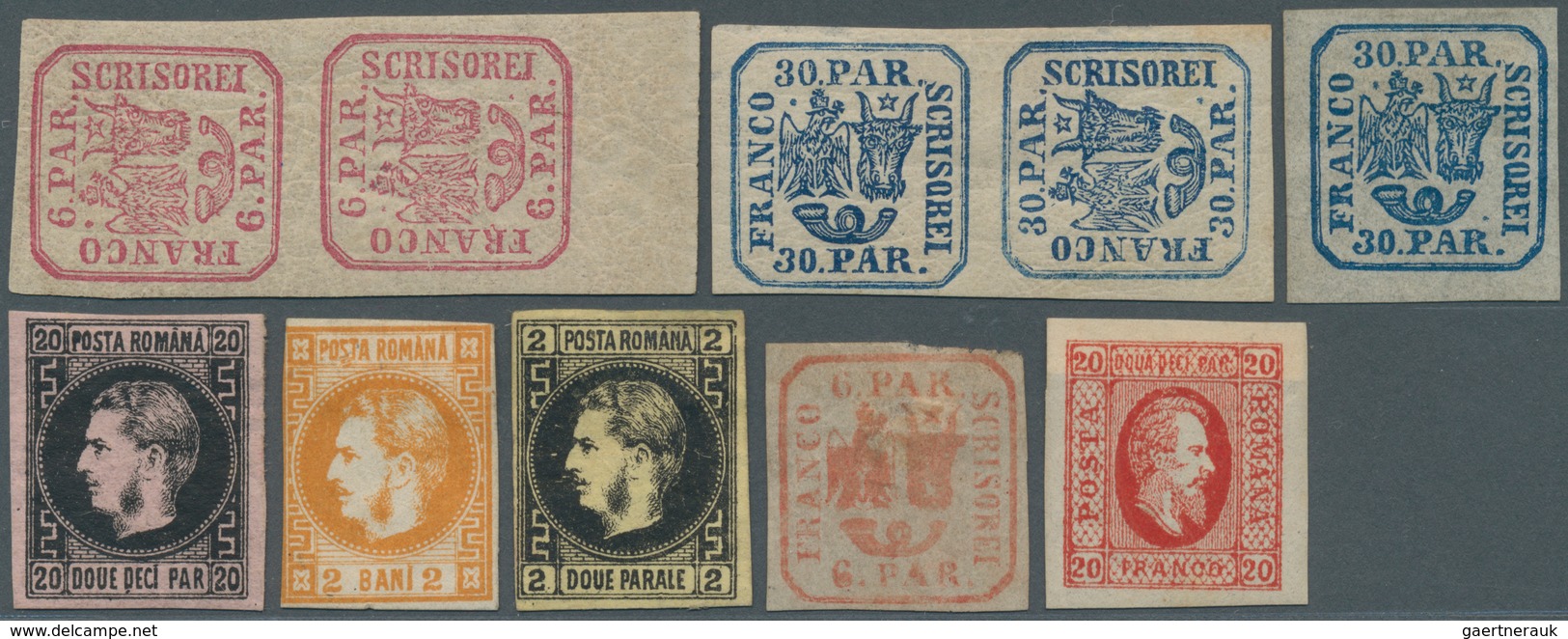 27866 Rumänien: 1862/1868, Mint Lot Of Ten Classic Stamps, Slightly Varied Condition. - Lettres & Documents