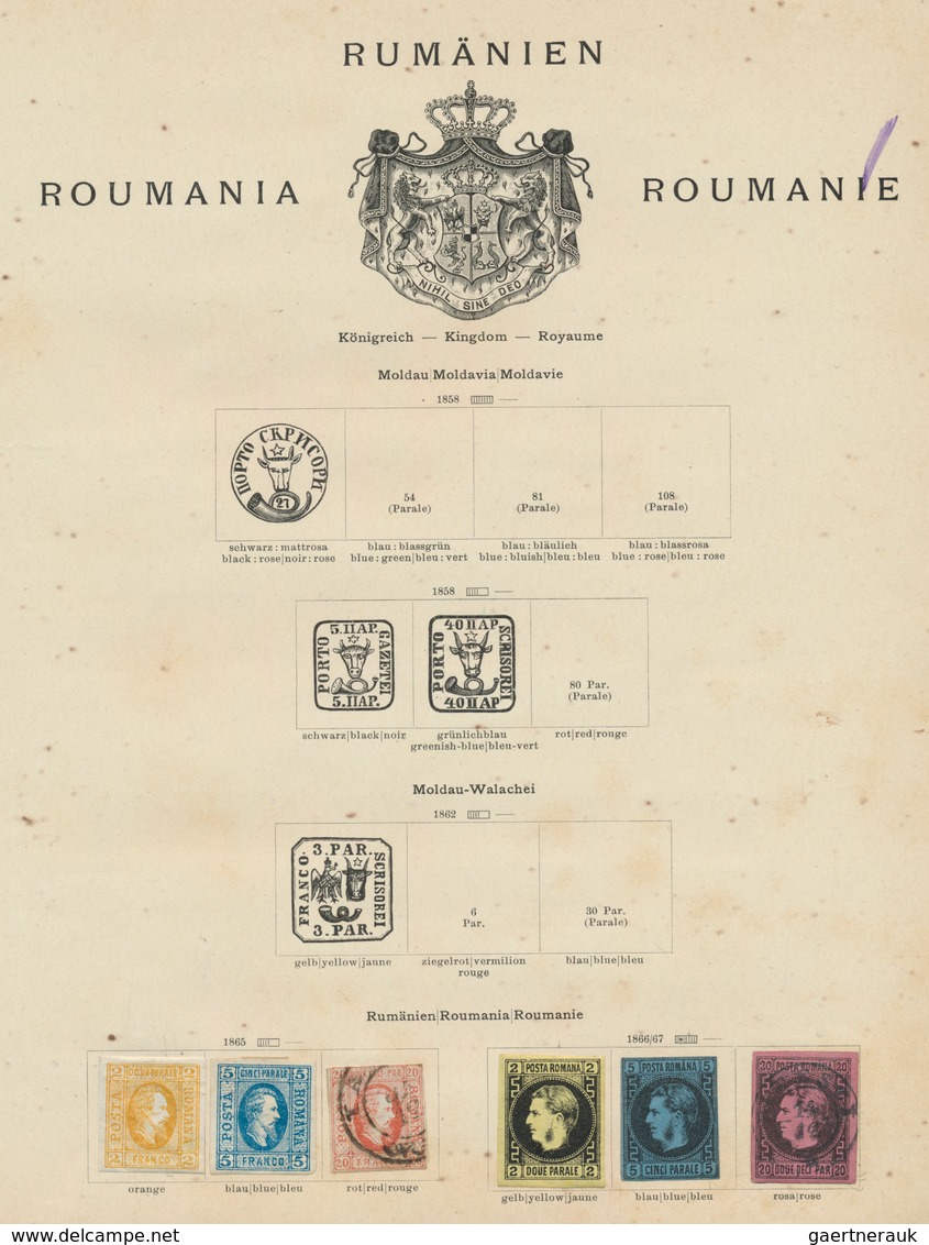 27867 Rumänien: 1865/1913, Used And Mint Collection On Album Pages, Showing A Nice Section Of Imperf. Clas - Lettres & Documents