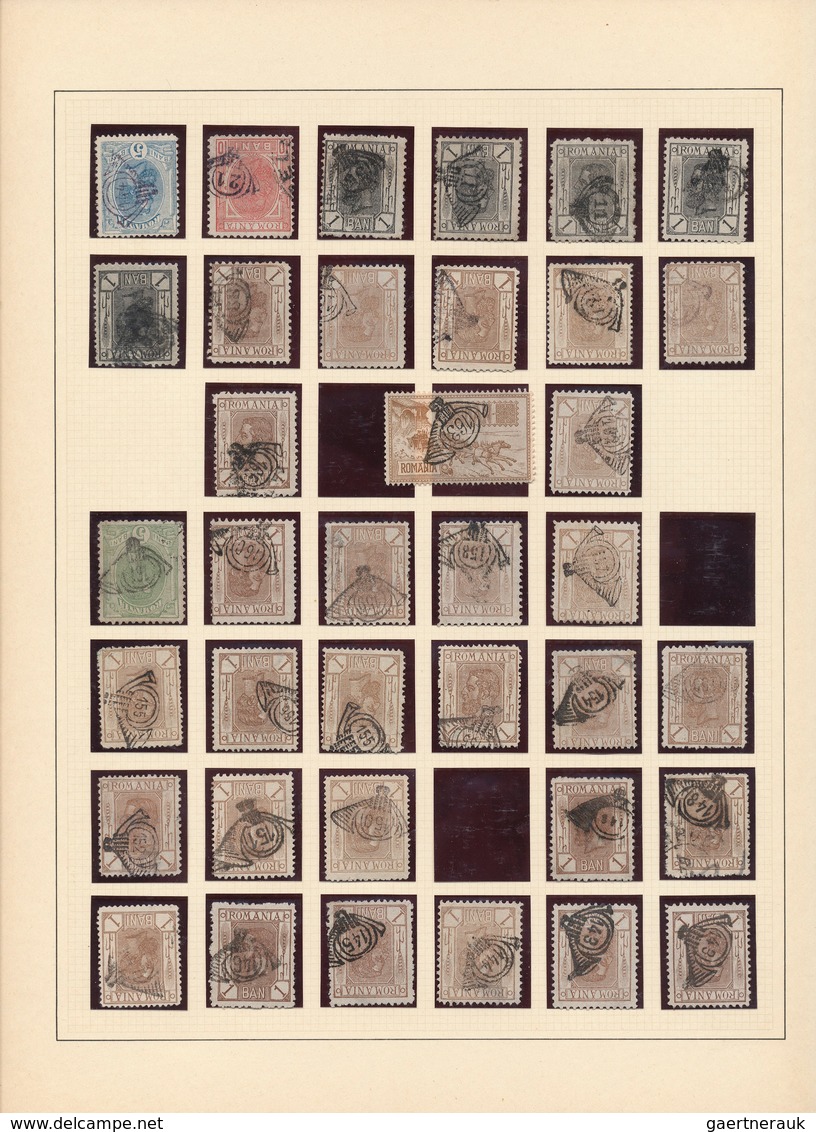 27870 Rumänien: 1893, 1 B. hellbraun, ca. 230 Exemplaren mit POSTHORN-NUMMERNSTEMPEL von Nr. "1" bis "165"