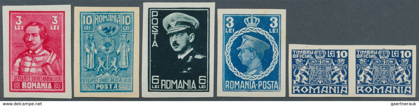 27871 Rumänien: 1920/1932, EXTRAORDINARY COLLECTION OF Apprx. 500 PROOFS/ESSAYS, Referring To The Differen - Lettres & Documents