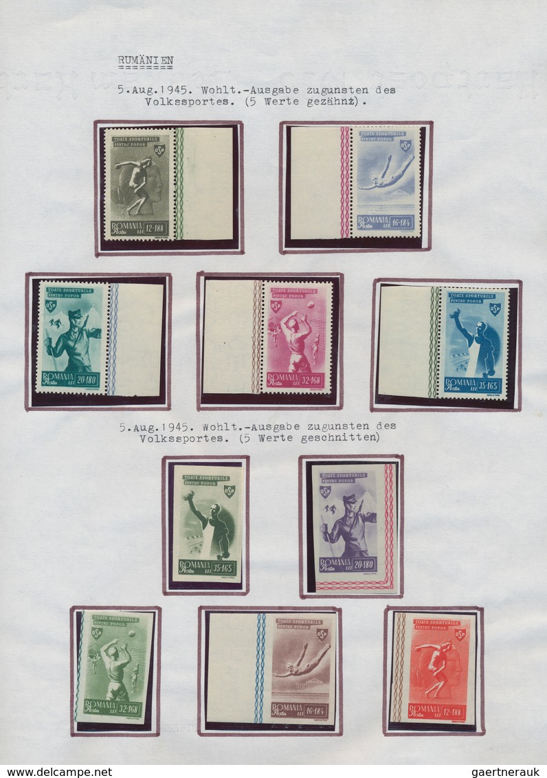 27873 Rumänien: 1945/1989, Unmounted Mint Collection In Six Albums, Neatly Arranged On Written Up Pages, A - Lettres & Documents