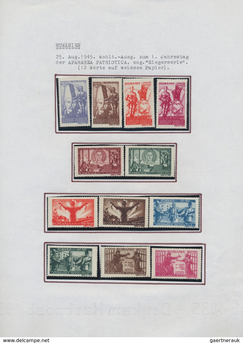 27873 Rumänien: 1945/1989, Unmounted Mint Collection In Six Albums, Neatly Arranged On Written Up Pages, A - Lettres & Documents