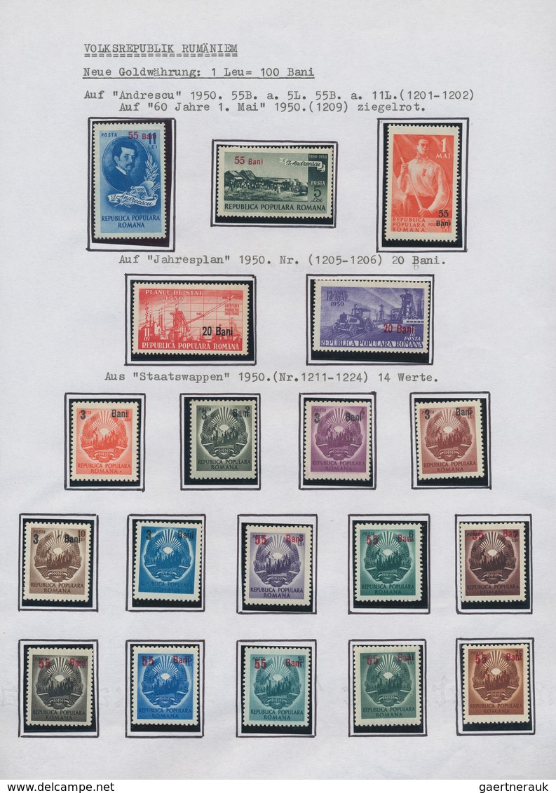 27873 Rumänien: 1945/1989, Unmounted Mint Collection In Six Albums, Neatly Arranged On Written Up Pages, A - Lettres & Documents