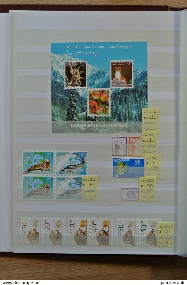 27891 Russland / Sowjetunion / GUS / Nachfolgestaaaten: Box with 7 stcokbooks eith MNH modern material til