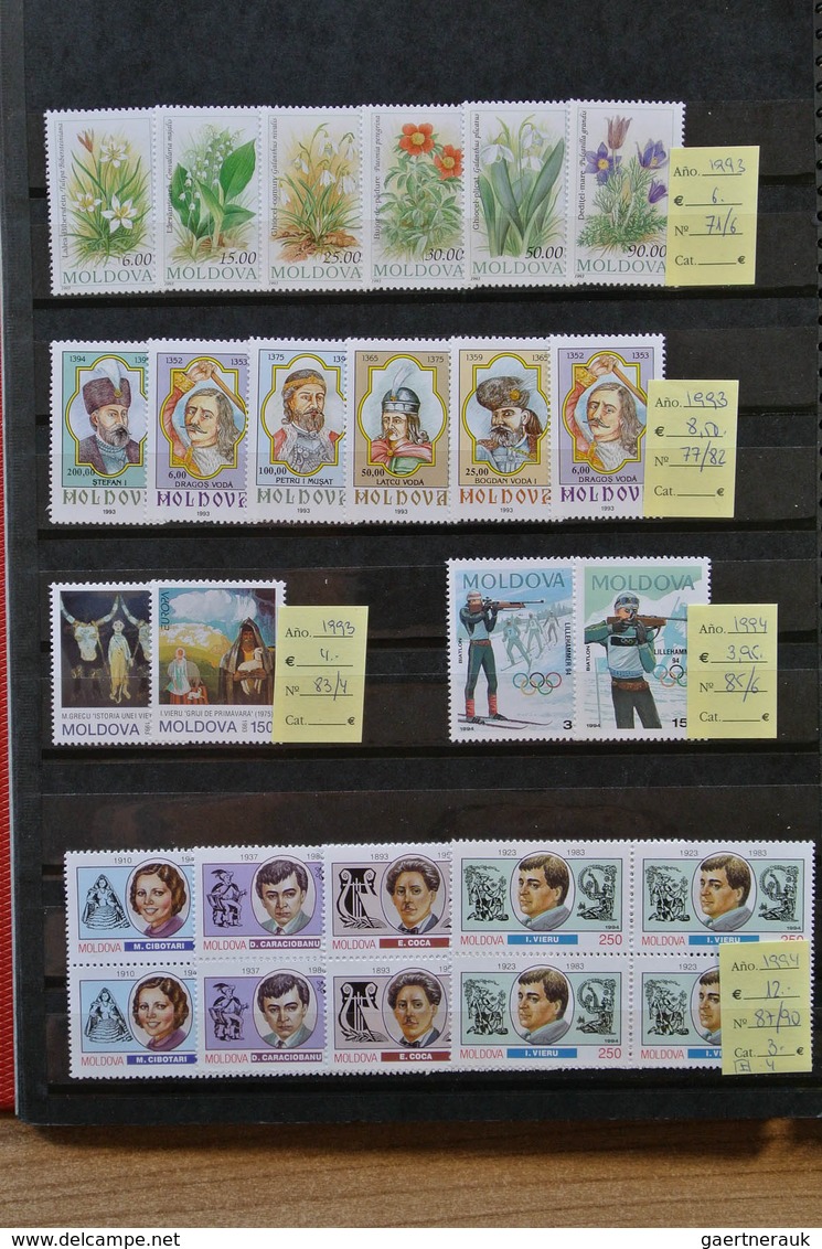 27891 Russland / Sowjetunion / GUS / Nachfolgestaaaten: Box with 7 stcokbooks eith MNH modern material til