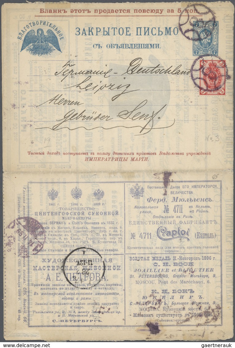 27931 Russland - Ganzsachen: 1898/1901, CHARITY LETTER-SHEETS OF RUSSIAN EMPIRE, extraordinary collection