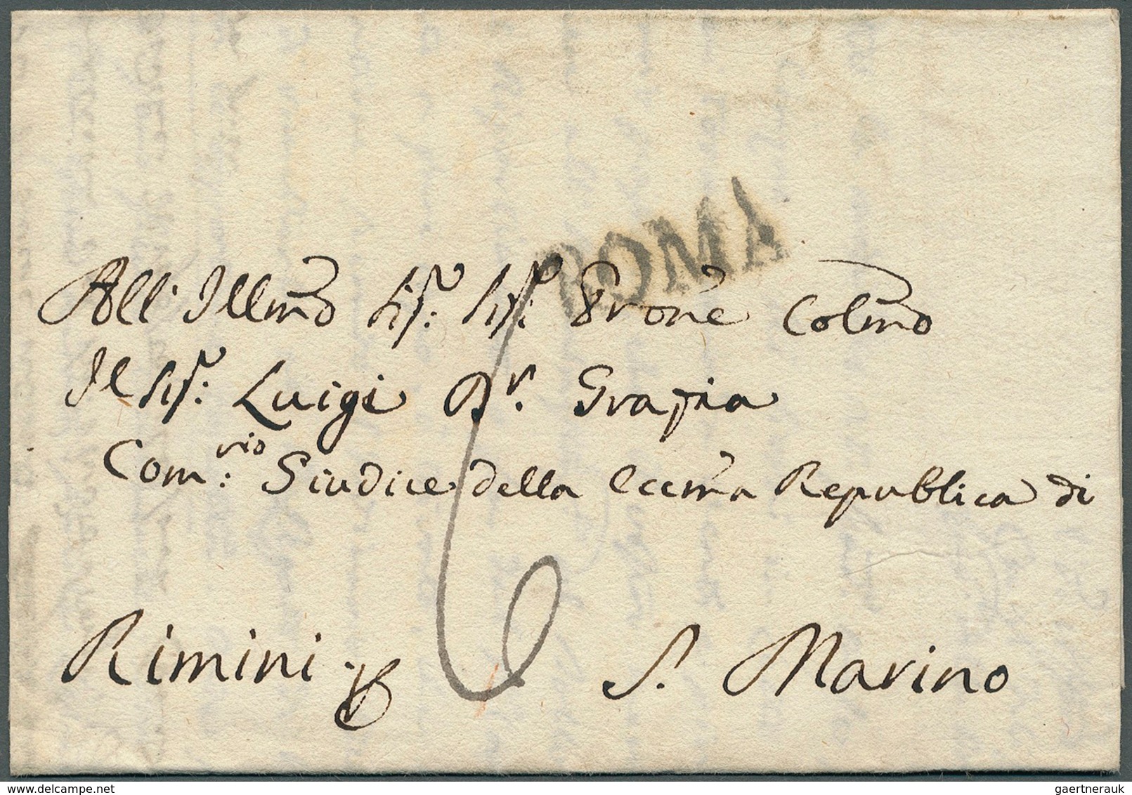 27937 San Marino - Vorphilatelie: 1810/1824 21 Briefe Aus Rom An Luigi Dr. Grazza, Richter In San Marino - ...-1877 Préphilatélie