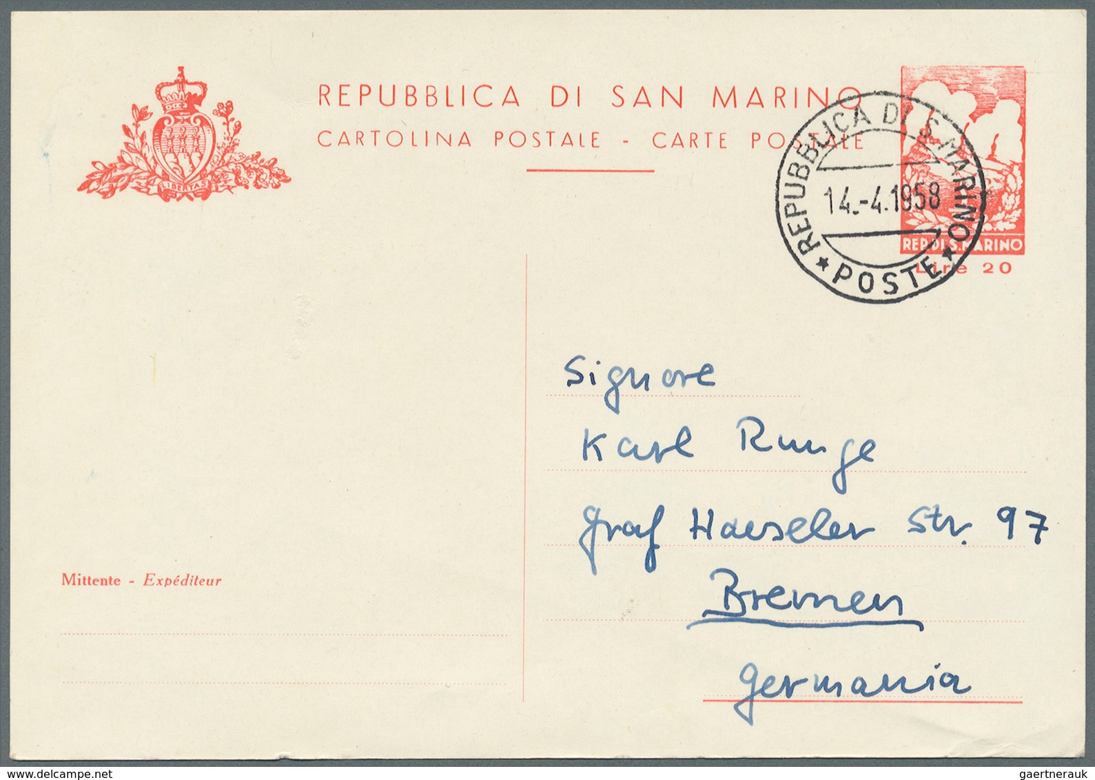 27962 San Marino - Ganzsachen: 1890/1970 (ca.) Lot Mit Ca. 55 Ganzsachen (Postkarten, Postanweisungen, Pac - Entiers Postaux