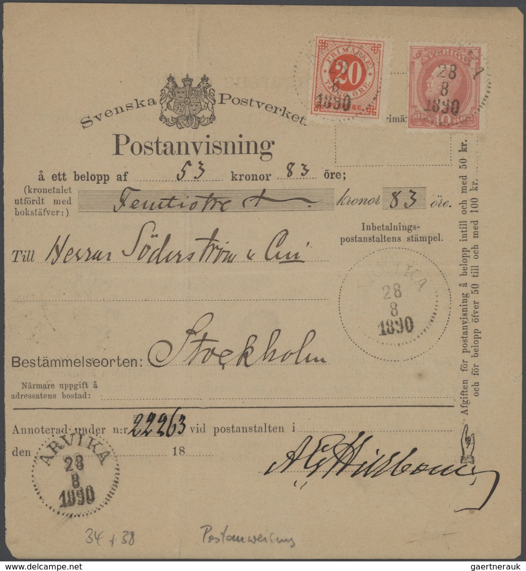 27963 Schweden: 1722/1960, Interesting Lot Of Ca. 55 Better Covers And 9 Regulations For Post Offices (172 - Neufs