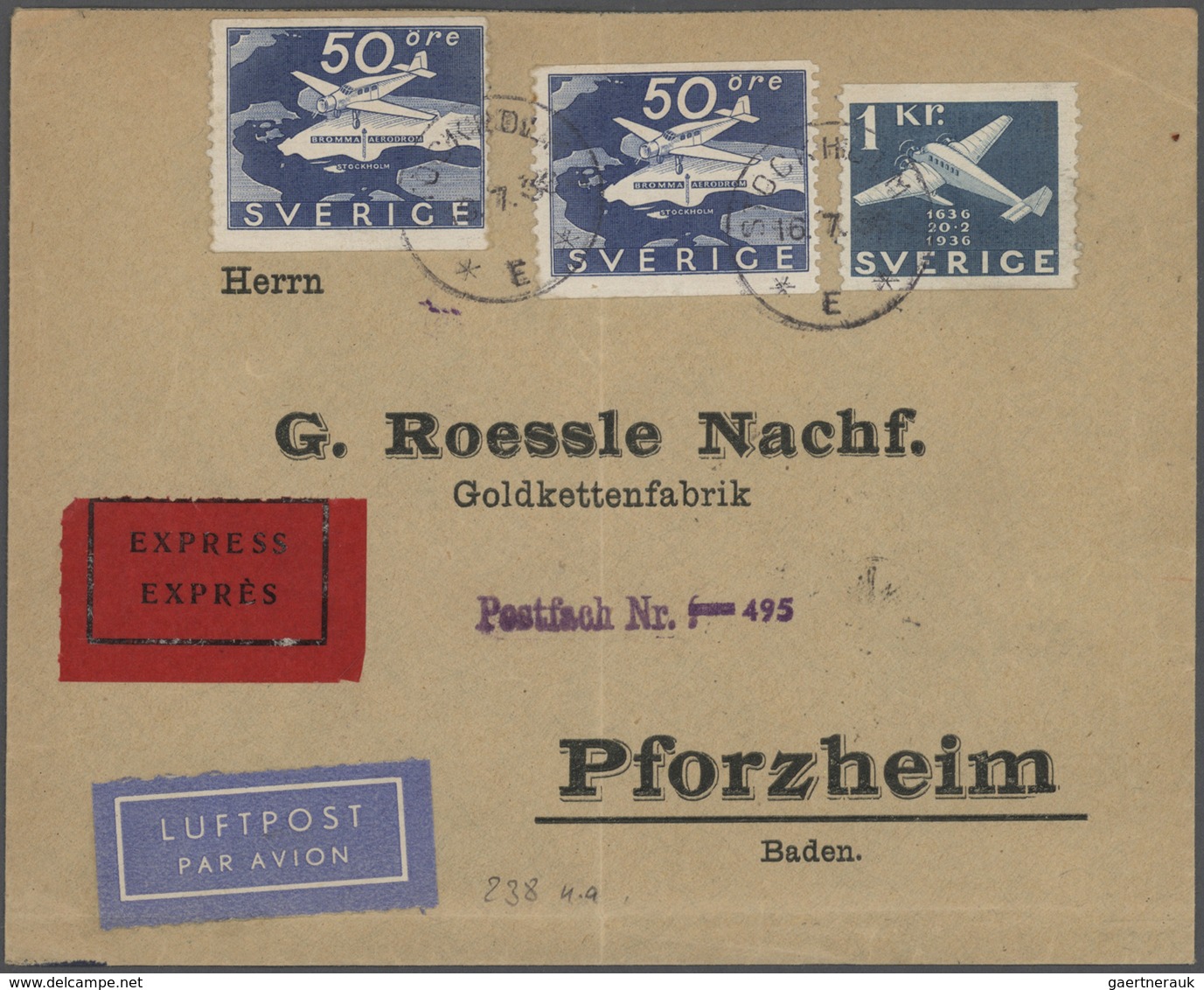 27963 Schweden: 1722/1960, interesting lot of ca. 55 better covers and 9 regulations for post offices (172