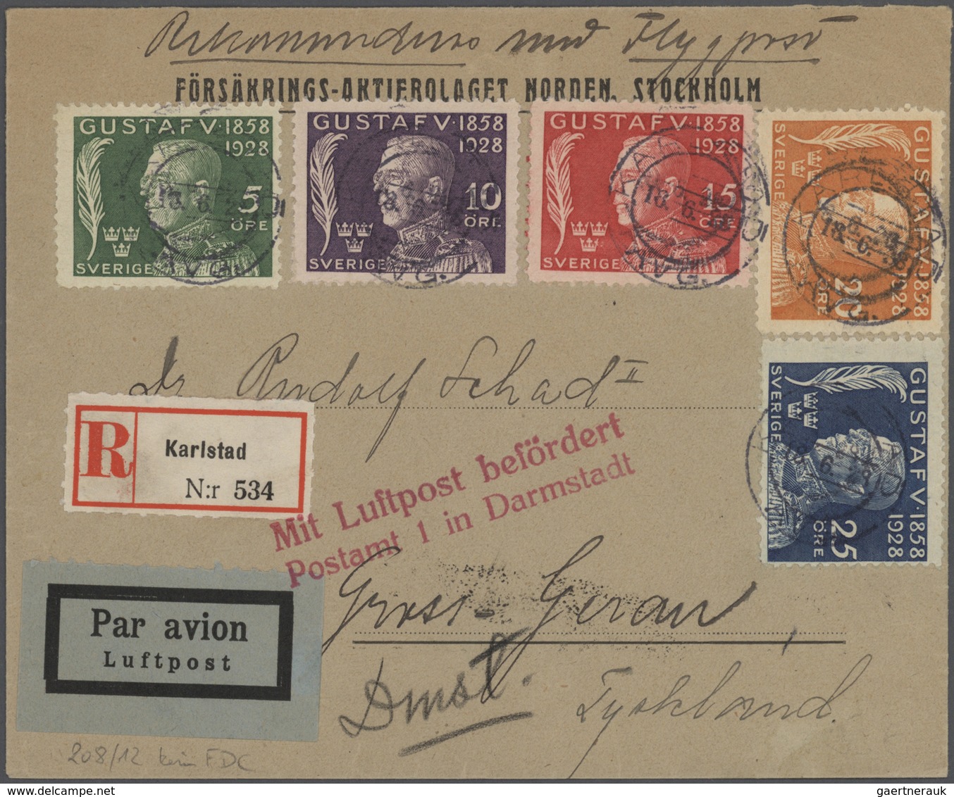 27963 Schweden: 1722/1960, interesting lot of ca. 55 better covers and 9 regulations for post offices (172