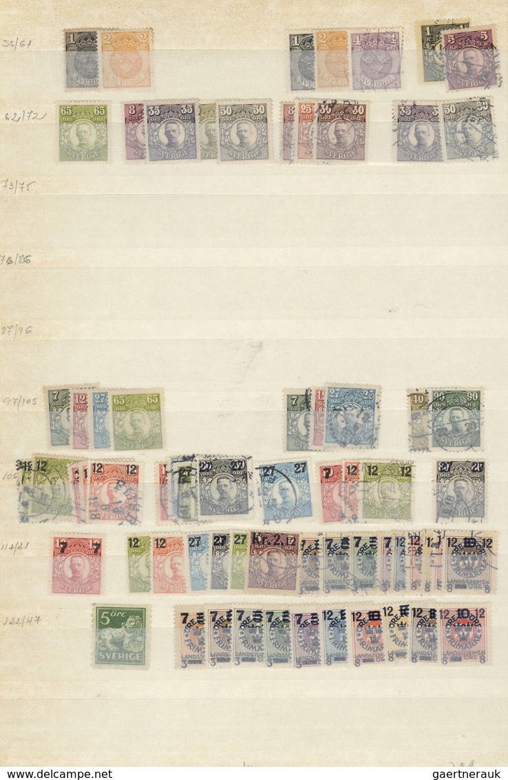 27965 Schweden: 1850's-1980's: Collection And Stock Of Mint And Used Stamps In An Album And Three Stockboo - Neufs