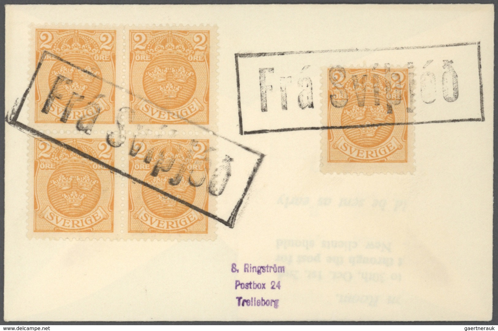 27966 Schweden: 1850/1960 (ca) ungefähr 460 Belege - größtenteils Bedarf, viele Briefe, Formulare, ... ab