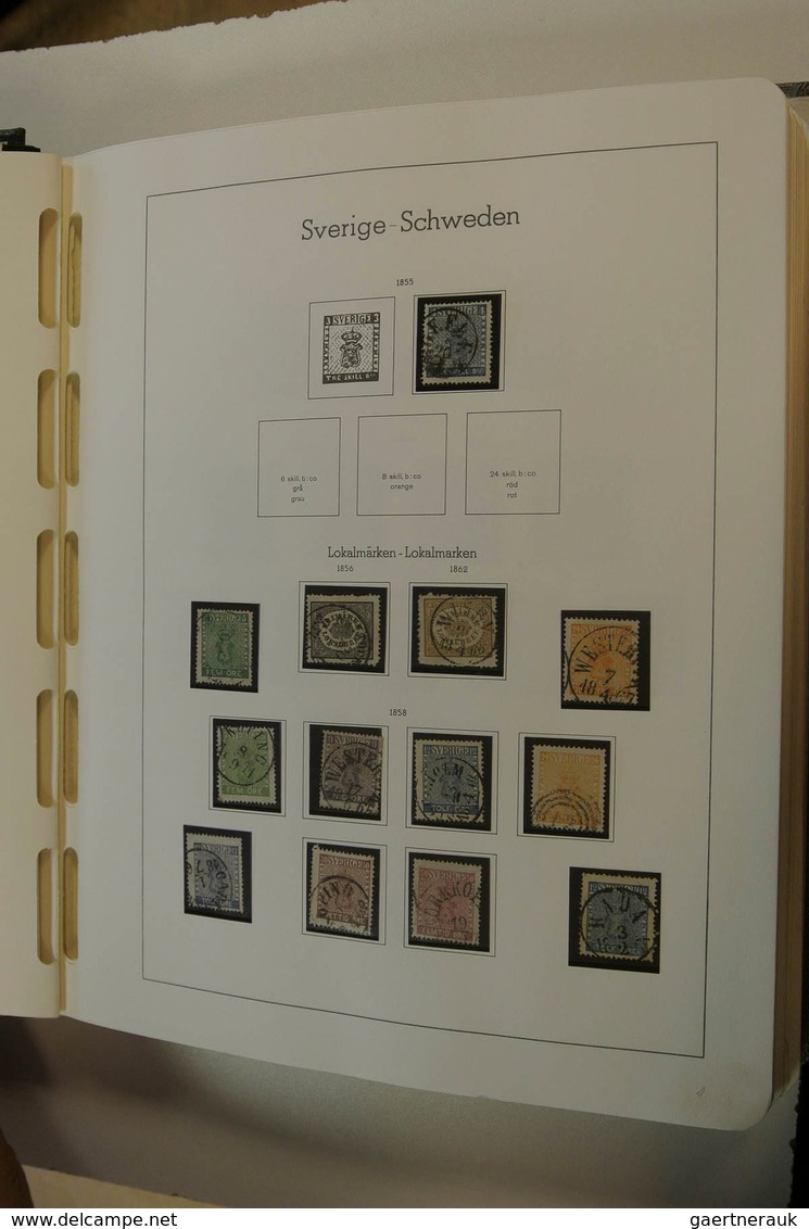 27968 Schweden: 1855/1980: Well Filled, Used Collection Sweden 1855-1980 In 2 Leuchtturm Albums. Collectio - Neufs