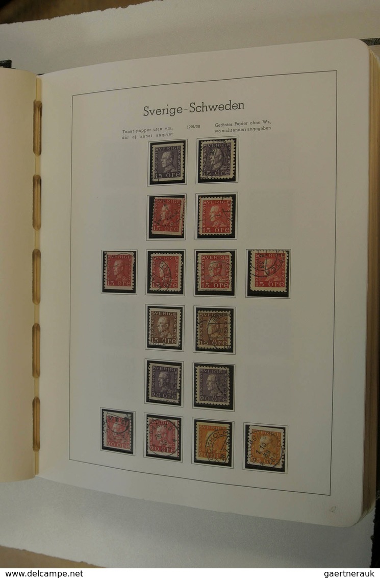 27968 Schweden: 1855/1980: Well Filled, Used Collection Sweden 1855-1980 In 2 Leuchtturm Albums. Collectio - Neufs