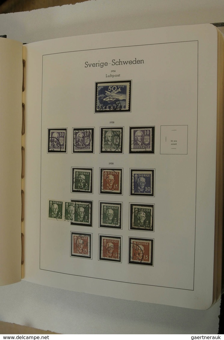 27968 Schweden: 1855/1980: Well filled, used collection Sweden 1855-1980 in 2 Leuchtturm albums. Collectio