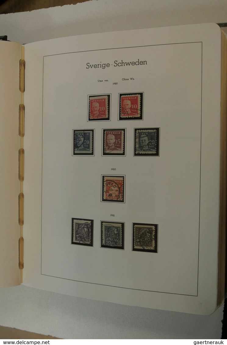 27968 Schweden: 1855/1980: Well filled, used collection Sweden 1855-1980 in 2 Leuchtturm albums. Collectio