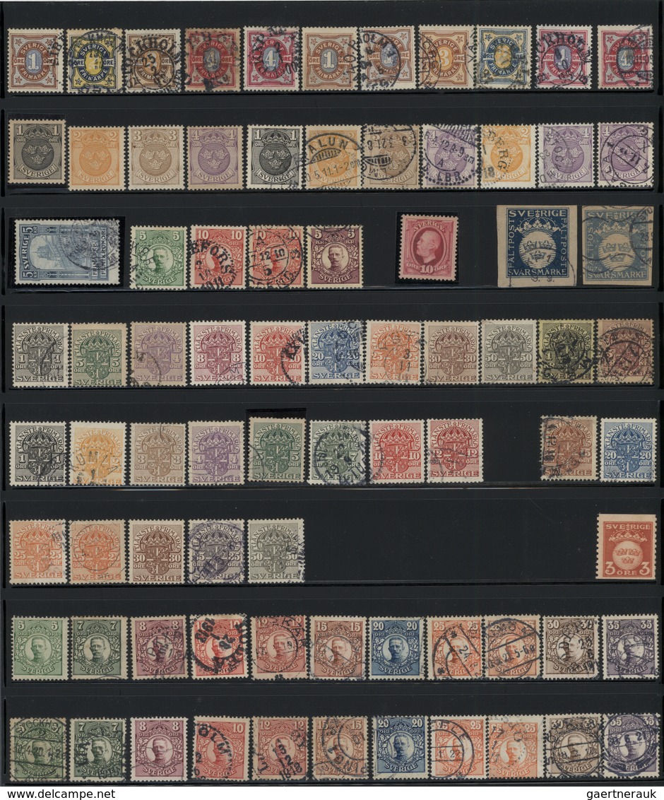 27972 Schweden: 1855/1954, comprehensive collection with strength in the classic and semi-classic period,