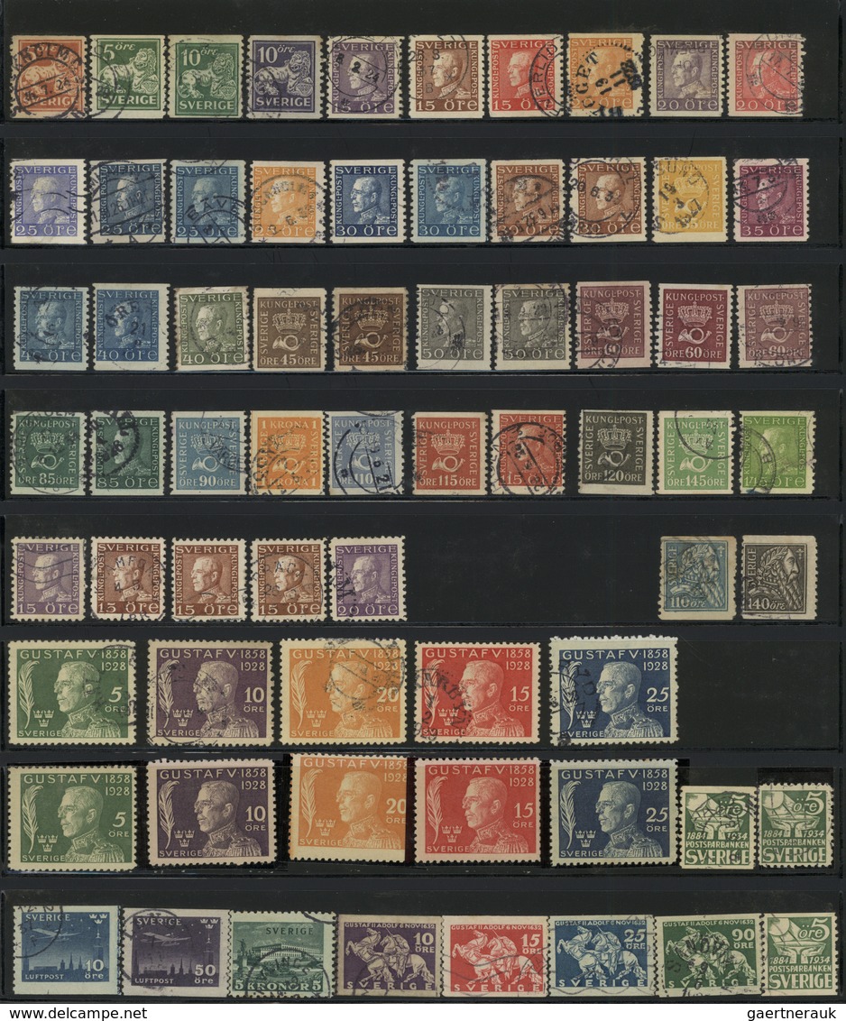 27972 Schweden: 1855/1954, comprehensive collection with strength in the classic and semi-classic period,