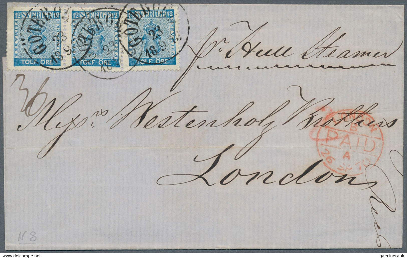 27974 Schweden: 1855/1870 (ca.), Used Assortment Of 38 Stamps And One Cover, Varied Condition, Incl. Two C - Neufs
