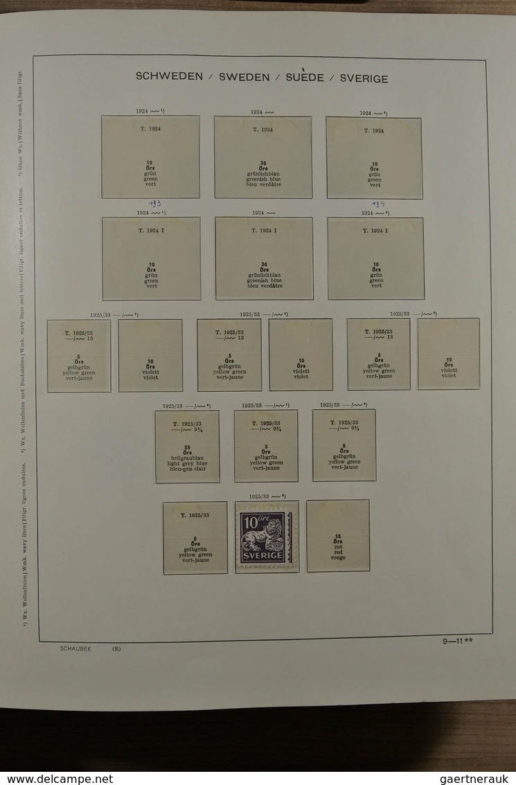 27978 Schweden: 1858-1988. Nicely filled, mostly MNH (but also some mint hinged and used material) collect