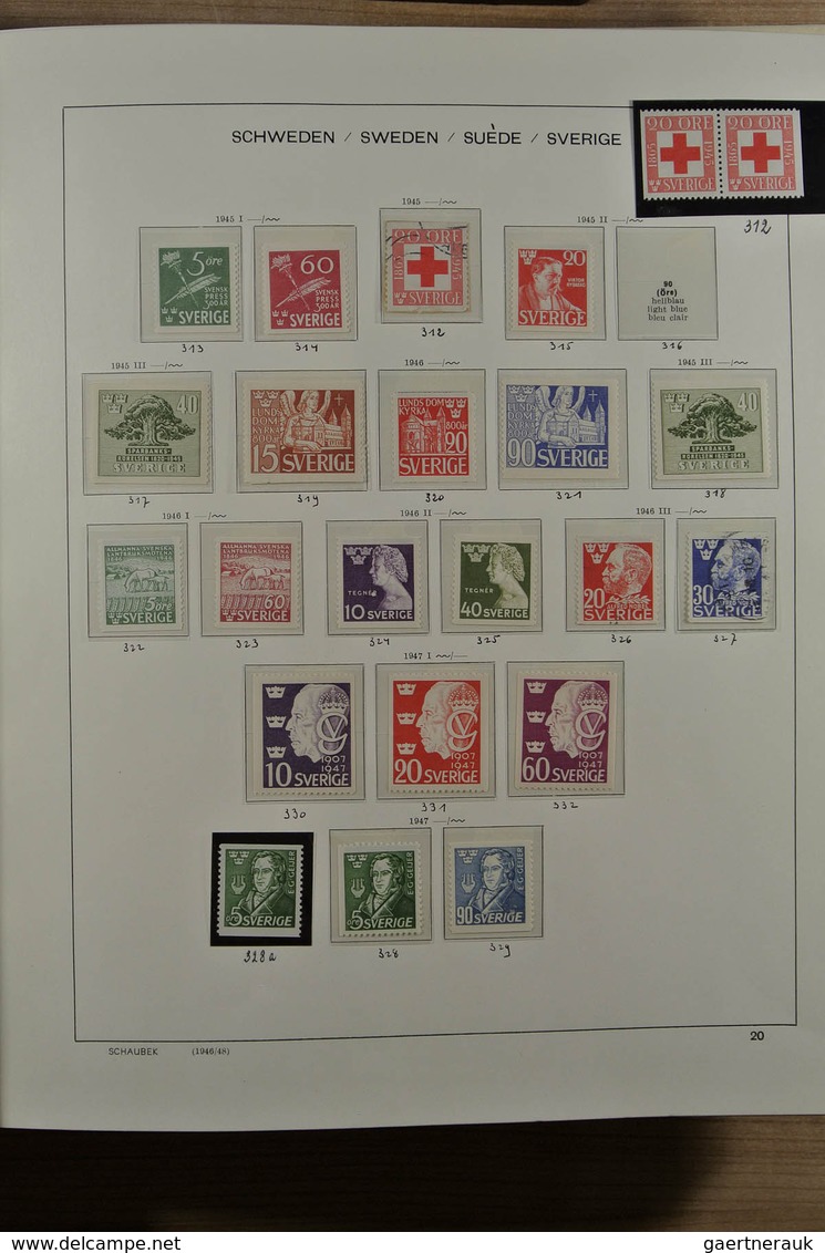 27978 Schweden: 1858-1988. Nicely filled, mostly MNH (but also some mint hinged and used material) collect