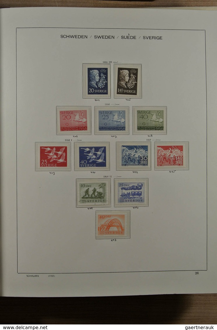 27978 Schweden: 1858-1988. Nicely filled, mostly MNH (but also some mint hinged and used material) collect