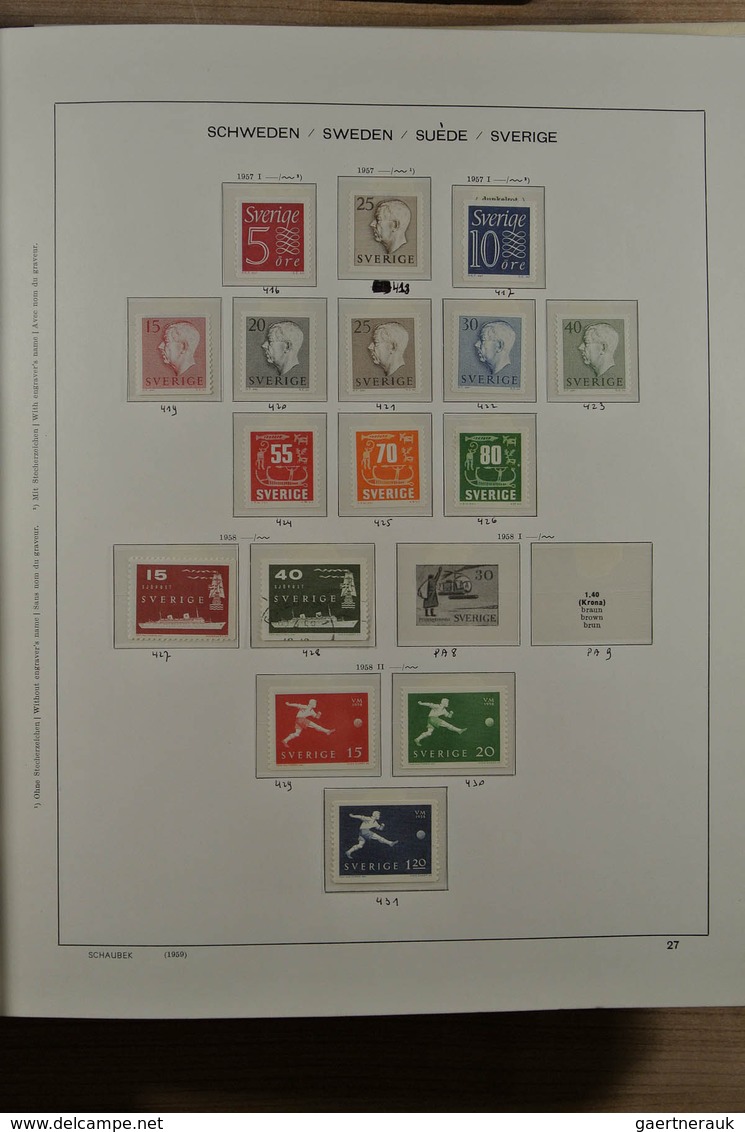 27978 Schweden: 1858-1988. Nicely filled, mostly MNH (but also some mint hinged and used material) collect